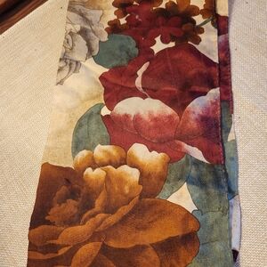Fall Blooms Liz Claiborne Oblong  Silk Scarf